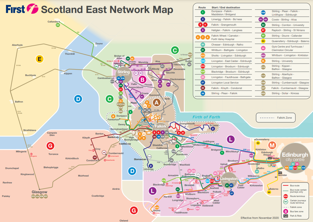 first bus travel zones